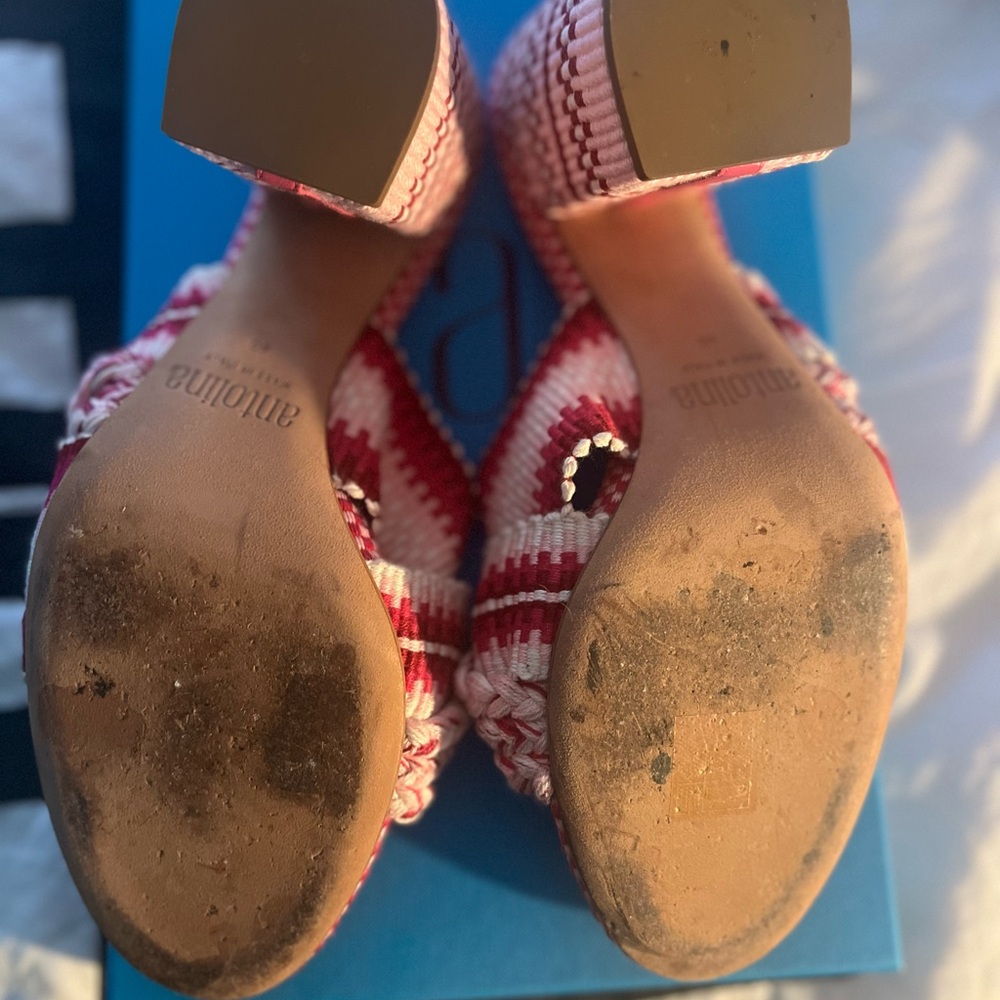 Almost new Antolina Paris pink woven block heeled open-toe sandals. With box. - Picture 7 of 8